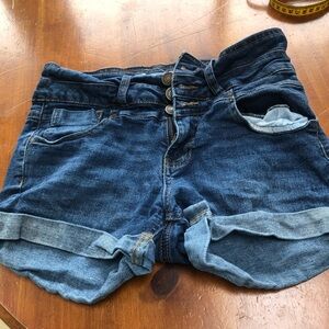 Ardene Blue Jean Shorts with Rolled Hem, size 5 zipper with three buttons